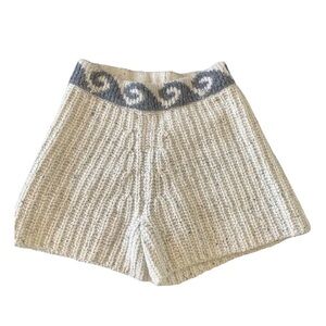 Alanui Stylish Cream and Gray Women Wool  Shorts in size Small NWOT
